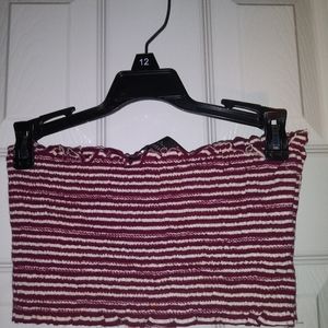 Red and white stripped tube top
